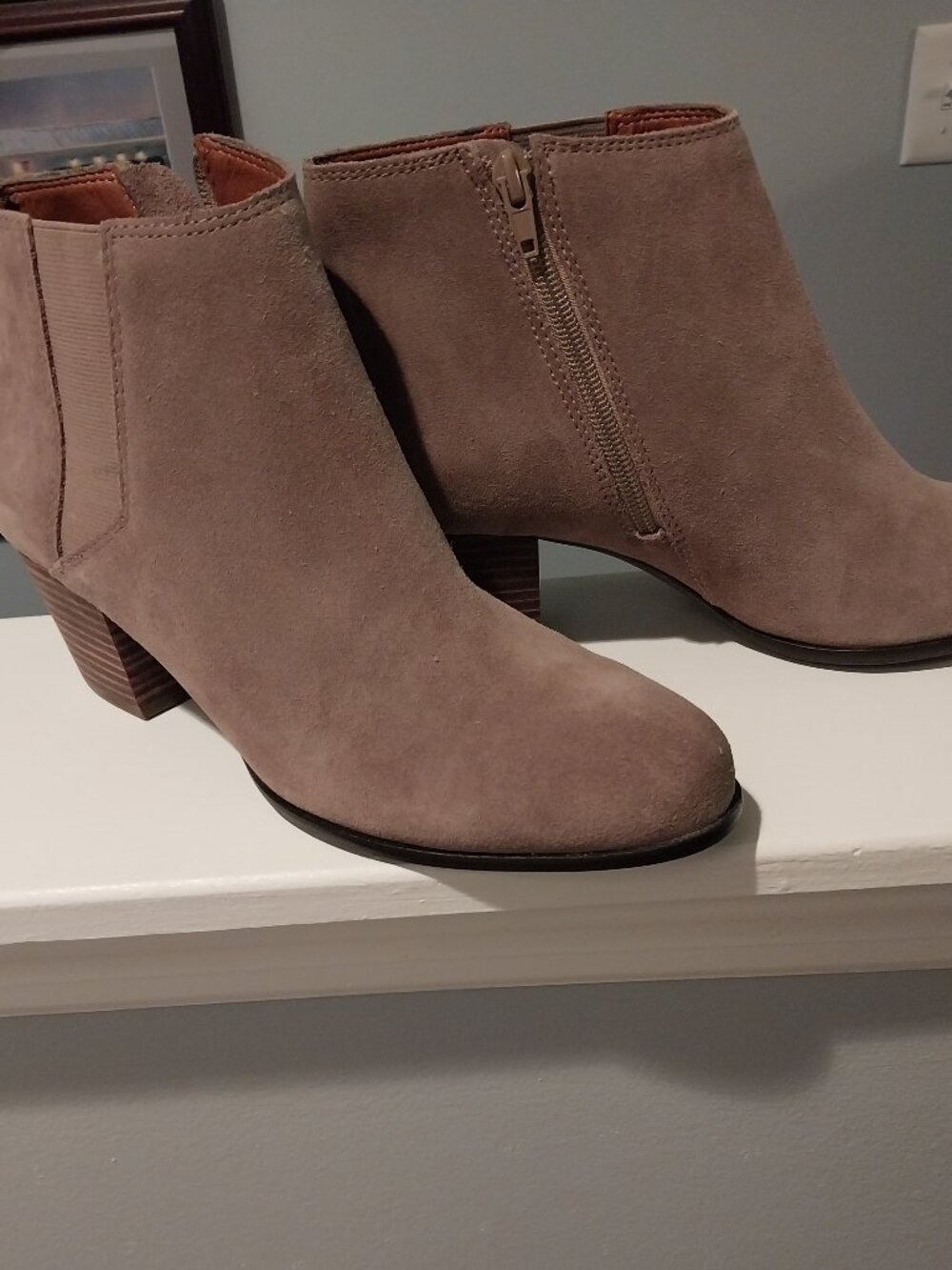 💗Lucky Brand NWOT "Tulane" Suede Tan/Wheat Ankle Boots, Booties,Size 10💗